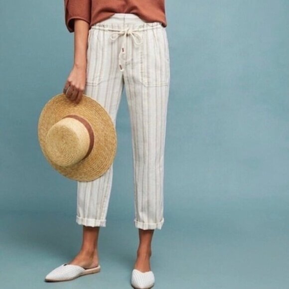 anthro seashore striped linen pant - Picture 2 of 4